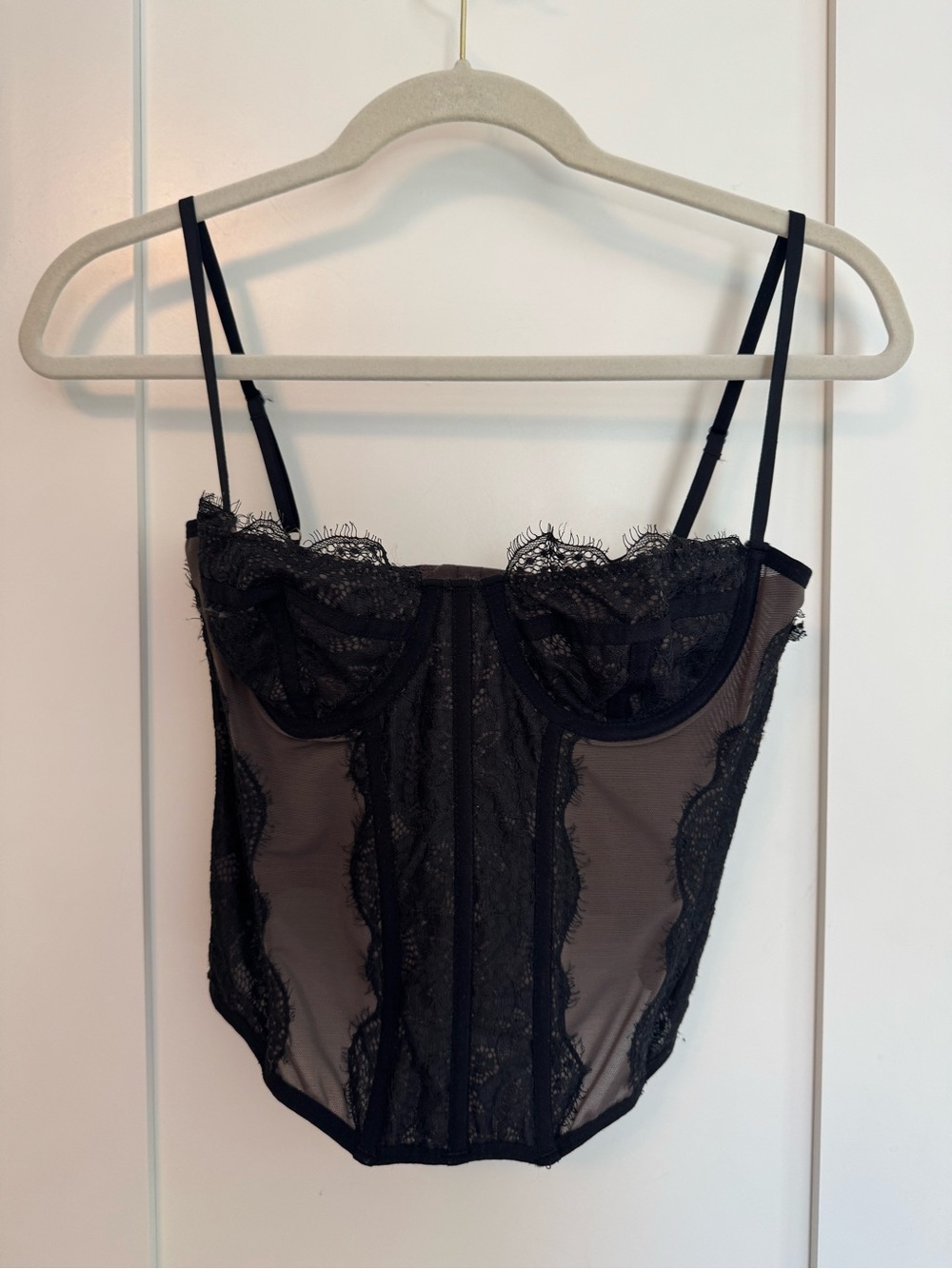 Urban Outfitters Black Lace Bustier Top